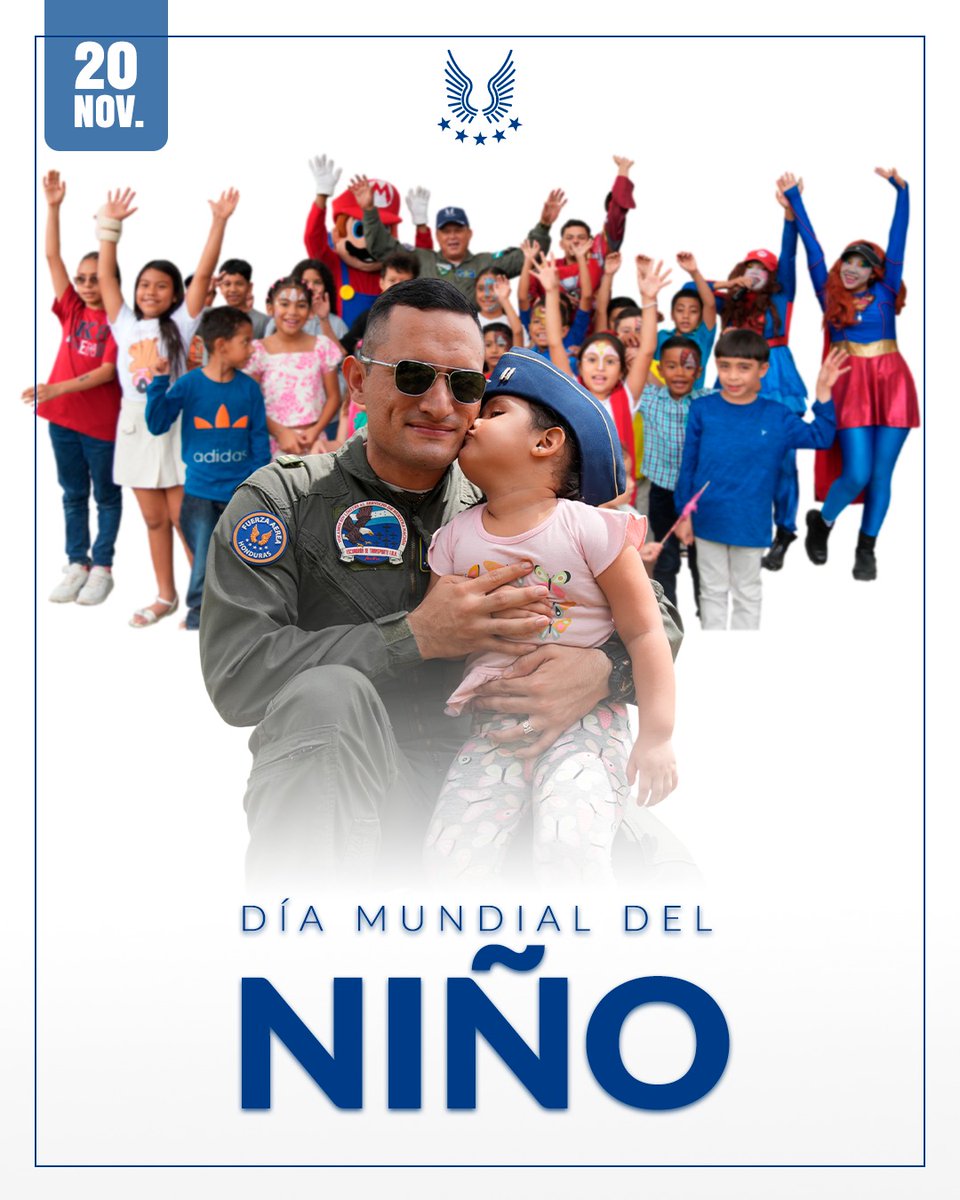 #NoticiasFAH || El Señor Comandante General de la Fuerza Aérea Hondureña, Don Guillermo Augusto Rosales Rubio, felicita de manera especial a todos los niños de Honduras, por conmemorarse el "Día Mundial del Niño".

#DiaMundialdelNiño
#FAHcontigo  “Las Alas de Honduras”