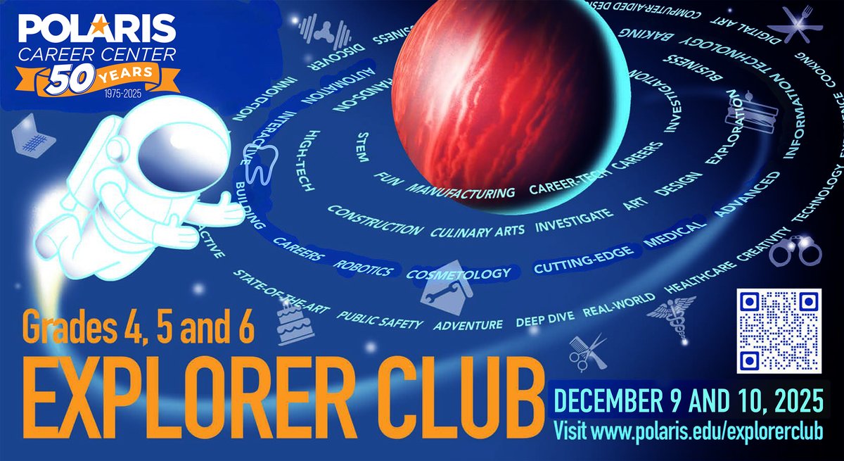 Parents &amp; guardians of 4th–6th graders! Explorer Club is BACK! Join us Dec 9-10 for a FUN, after-school adventure led by our AMAZING teachers. Spots are going FAST - register TODAY @ polaris.edu/explorerclub! #PolarisExplorerClub #AfterSchoolFun #PolarisMeansJobs💪