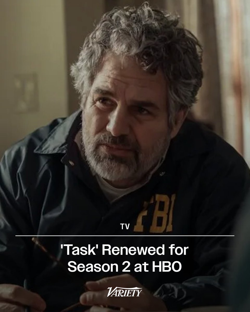#Task has been renewed for Season 2 at HBO, with Mark Ruffalo set to return as FBI agent Tom Brandis.

“We’ve been incredibly fortunate to have HBO's unwavering support of 'Task' from the very first script onwards, throughout production, and during their extraordinary launch of