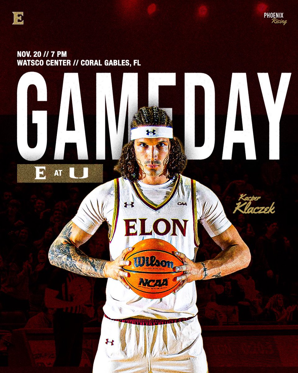 it’s GAME DAY! 🐦‍🔥

🆚 » Miami
🕖 » 7 PM
📺 » ACCNX
ℹ️ » linktr.ee/elonmbasketball

#PhoenixRising