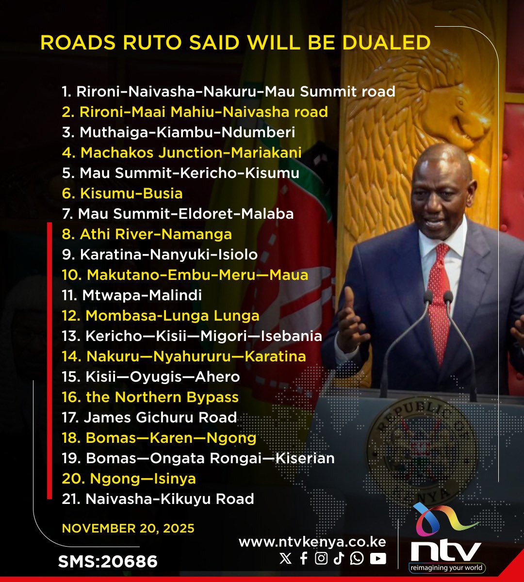 lindahoguttu's tweet image. State of the nation address by @WilliamsRuto on roads to be dualed
 #SONA2025