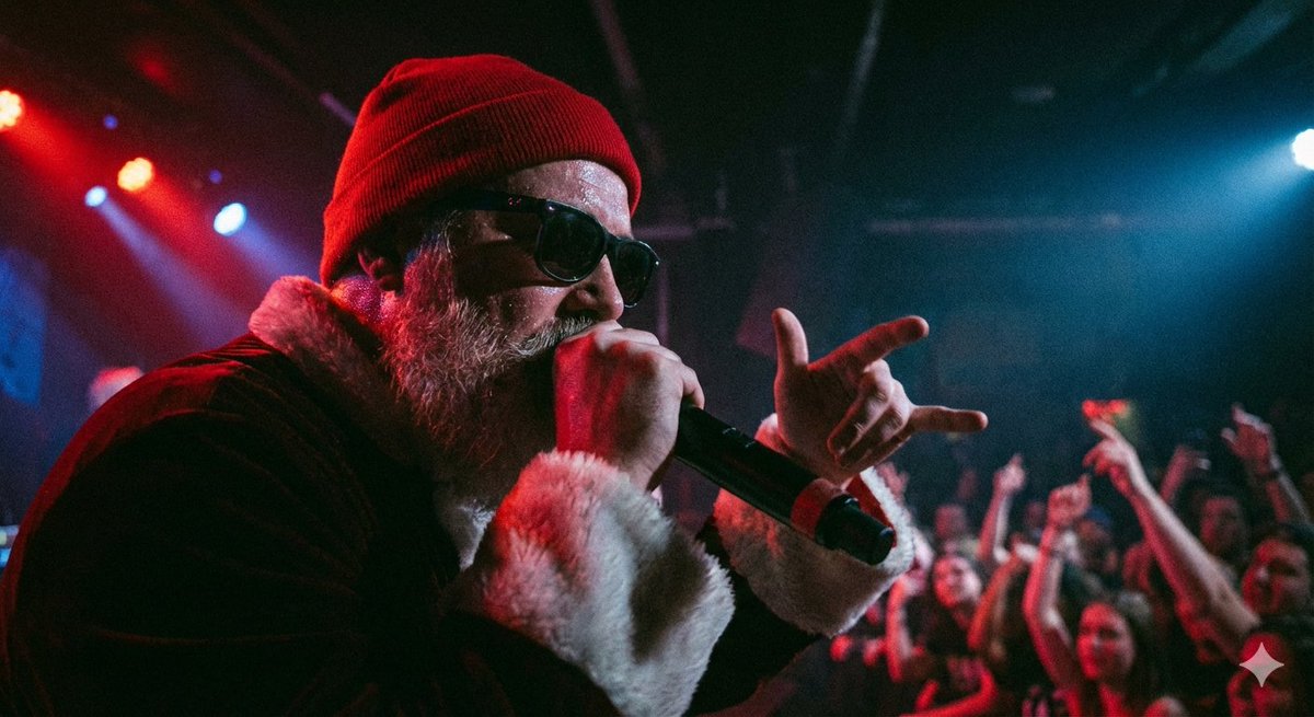 5)作为创意伙伴,协助你绘制故事板,构思创意。
它非常擅长说“是的,而且……”——即使你一开始说的是比较模糊的话。
我告诉它我想讲述一个圣诞老人以说唱歌手身份巡演的故事。它想出了演出歌单、幕后花絮照和巡演巴士。