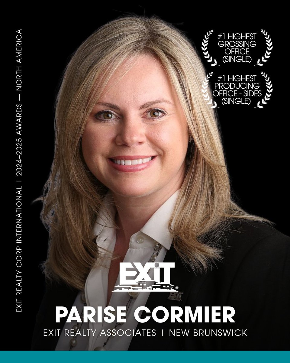exitrealtycorp's tweet image. A HUGE congratulations to our Top 5 Highest Grossing Offices (Single) and our Top 5 Highest Producing Offices – Sides (Single) in North America for 2025! A special nod to Parise Cormier for claiming the # 1 spot in both categories for the 3rd consecutive year! #exitrealty