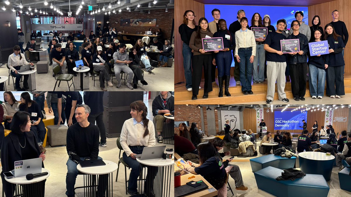 Day 2 and final day of the Global Startup Center (GSC) hackathon is over! What a Demo Day to conclude the experience. 
All teams were ready to take the win!

Thanks to our judges who had the hard task to pick the winners!

#gsc #seoul #hackathon #startup #korea