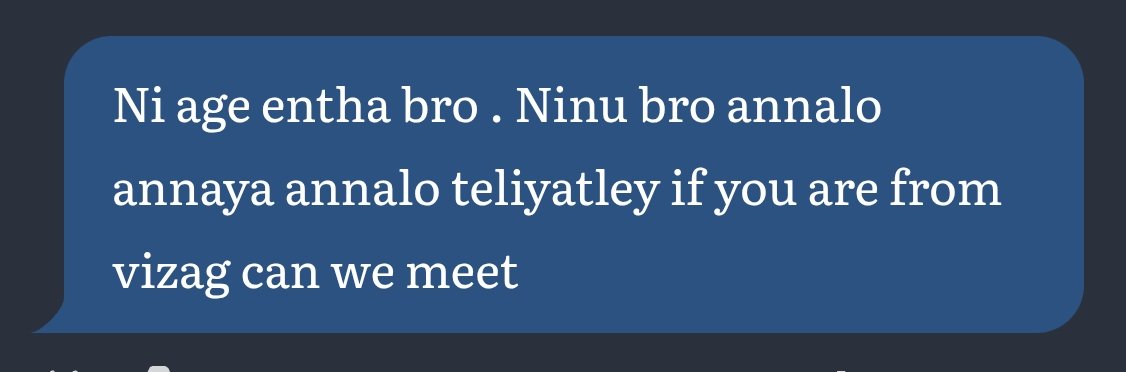 Age ఎందుకులే సోదర 😆

Next Month Vizag 🔥
