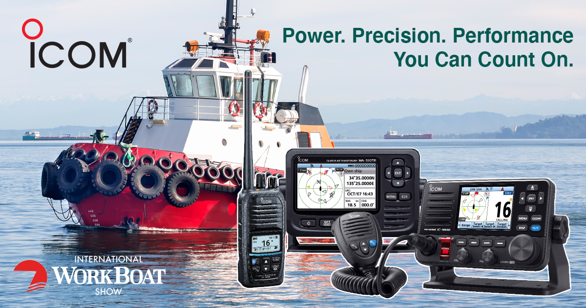 Come see our entire line at the International @Workboat Show, December 3rd – 5th 2025, booth #809. We work like you do. #LTEMarineHybrid #VHFMarineRadio #shipyard  #workboat  #maritimeindustry  #icommarineradios