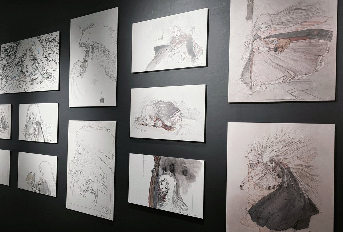 DilettanteGenet's tweet image. 今日は『天使のたまご』40周年記念展覧会の内覧へお邪魔していました。イメージボードの精密な複製の他、Entei Ryu氏の新解釈なフィギュアも展示されている等あの静謐な世界を濃縮した空間でした。まさかの兵藤まこ氏や菅野由弘氏にもお会いできて大号泣。渋谷シネクイントにて明日21日~12月14日まで。