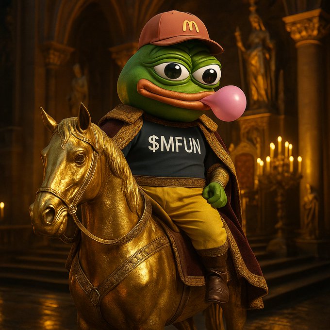 joefundz36's tweet image. @MemeMarketFun isn’t just entering the space, it is arriving with full cinematic energy. A golden horse, royal vibes, playful swagger, and a character that embodies the spirit of internet culture. This image captures exactly what the project stands for a blend of fun, confidence,…