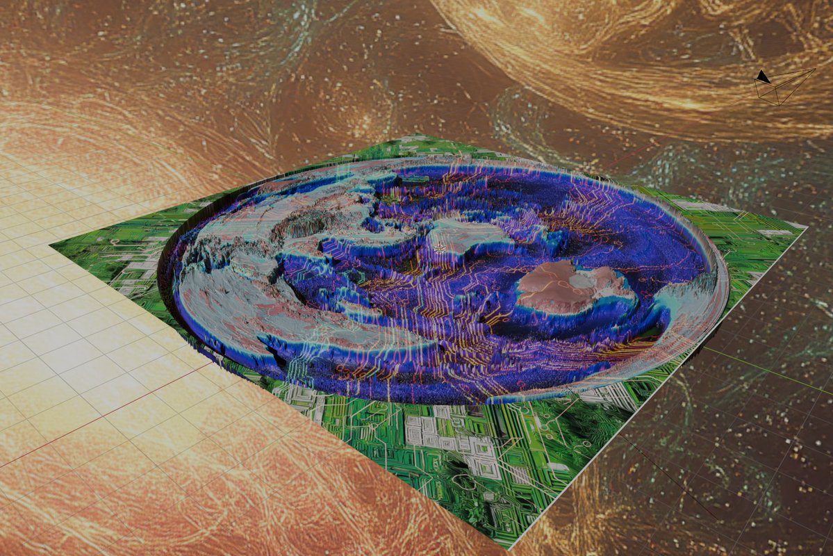 junhoBTC's tweet image. I&apos;ll do Vortex Art, because I have a bit of spare compute while the main v11 sim is running. Going to spend a day or two messing around with Blender. It&apos;s already looking very weird... a good sign.