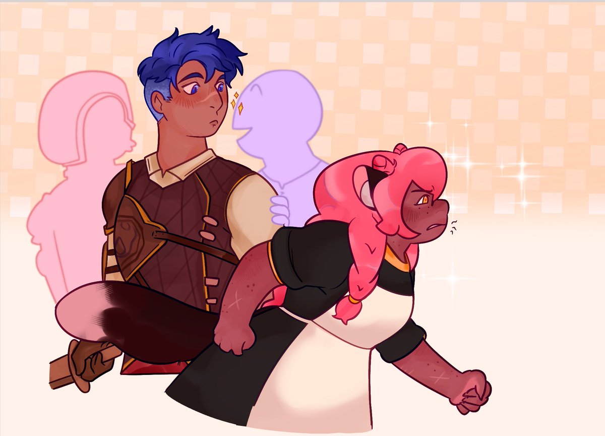 roxxie_Spirt's tweet image. WANTED TO POKE MY HEAD AFTER BEING DEAD SILENT FOR LIKE TWOISH WEEKS! I’ve been in a massive burn out I’m hopefully going to get out of it soon and get back to work on my comms this doodle took unironically too long for my usual time. I also rlly wanted to redoodle  them ~#aphtwt