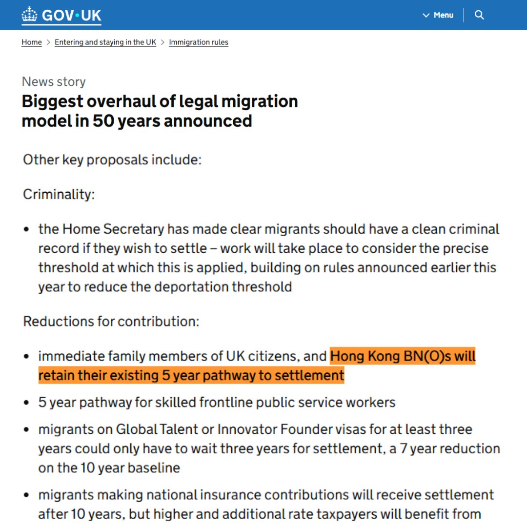 ‼️ Today, <a href="/GOVUK/">GOV.UK</a> has stated that the ‘5+1’ #BNO pathway will be maintained.

We welcome this step from 🇬🇧 to uphold its commitment to the people of #HongKong. Our heartfelt gratitude to our parliamentary allies and the BNO community for making this breakthrough possible. We will
