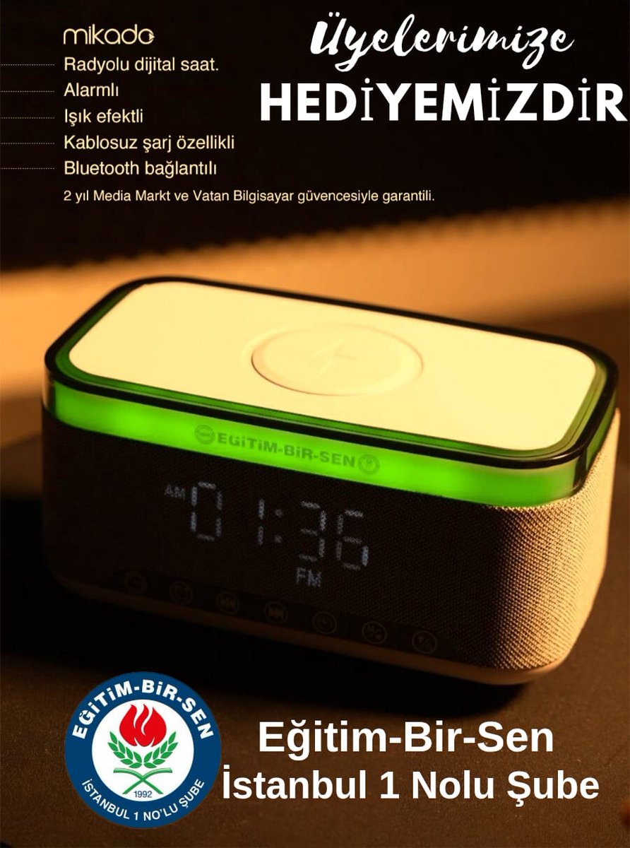 Değerli Üyelerimiz,
Eğitim-Bir-Sen İstanbul 1 No'lu Şube                    olarak, 2025-2026 Eğitim-Öğretim Yılı için sizlere sunulacak olan hediyemizin siparişi tamamlanmış olup kısa süre içerisinde  dağıtımını gerçekleştirerek siz değerli üyelerimize ulaştıracağız.