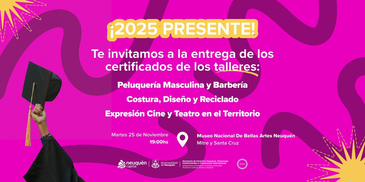 Egreso Talleres participativos con perspectiva de DDHH Género y Diversidad. Celebramos el cierre de estos espacios de socialización para la prevención y protección integral de las personas, felicitamos a las familias que acompañaron y a las profes a cargo! 
#SomosNeuquénCapital