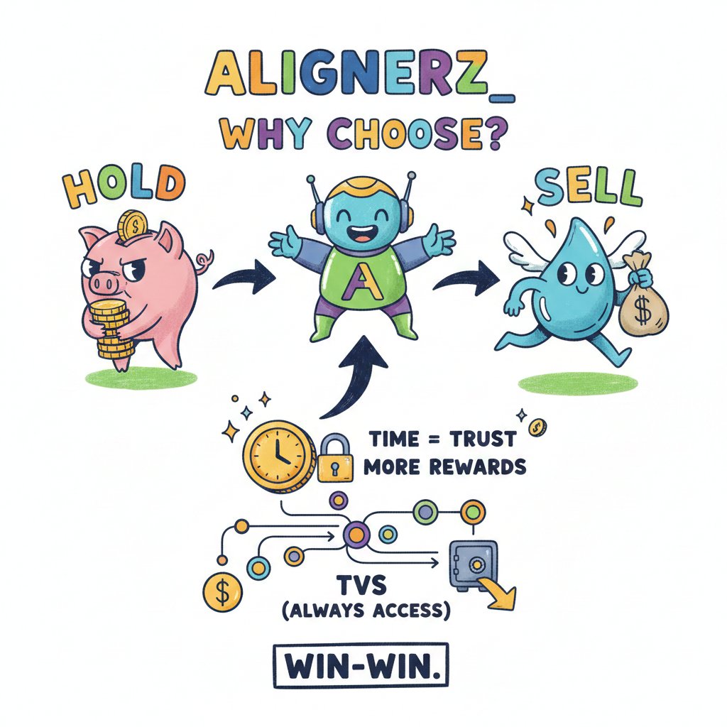 Oxsabbir11's tweet image. Hold or Sell? With @Alignerz_ , you can do both.

​When a new token launches, people usually have to choose, Stay loyal and hold your tokens or stay liquid and sell easily.

→ ​AlignerZ says: Why choose?

​Their new launch model gives better rewards to people who hold for a long…