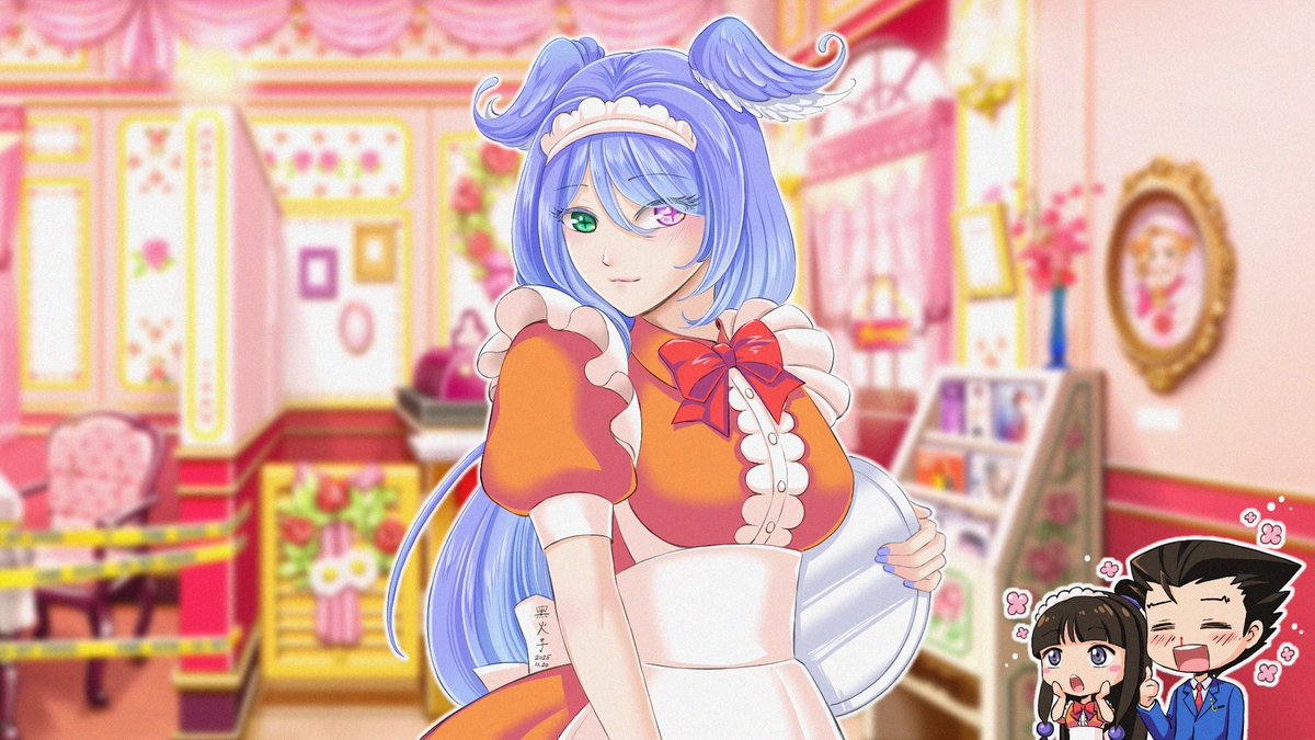 meikurohiko's tweet image. I didn&apos;t think you&apos;d finish Case 3 in just two days (^^¡) www oh well, thanks for the stream, wiwa! At least I have an excuse to draw you in a maid outfit~ &amp;lt;3

#thumbscales #pendorART