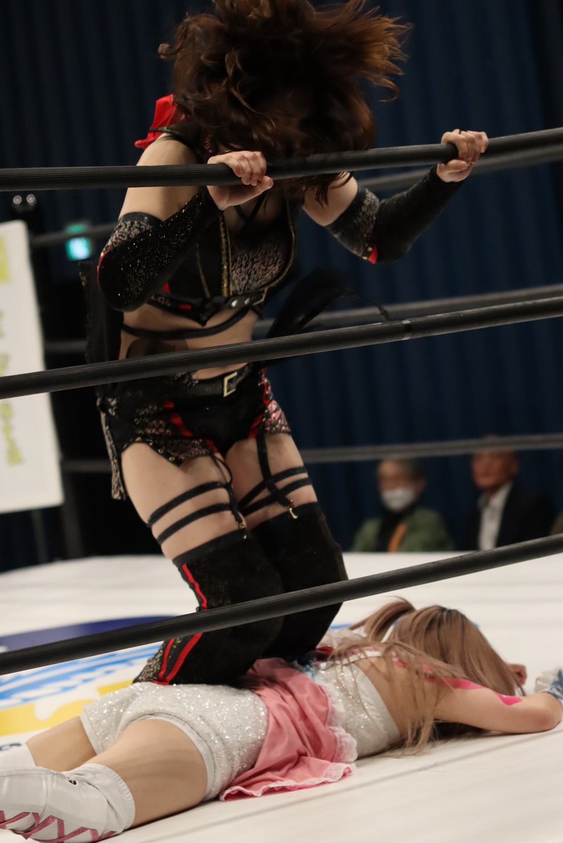 Kentaamu's tweet image. 11.20 #wavepro インイタ大会

#しのせ愛梨紗 選手

#桜花由美 選手とは初の対戦。