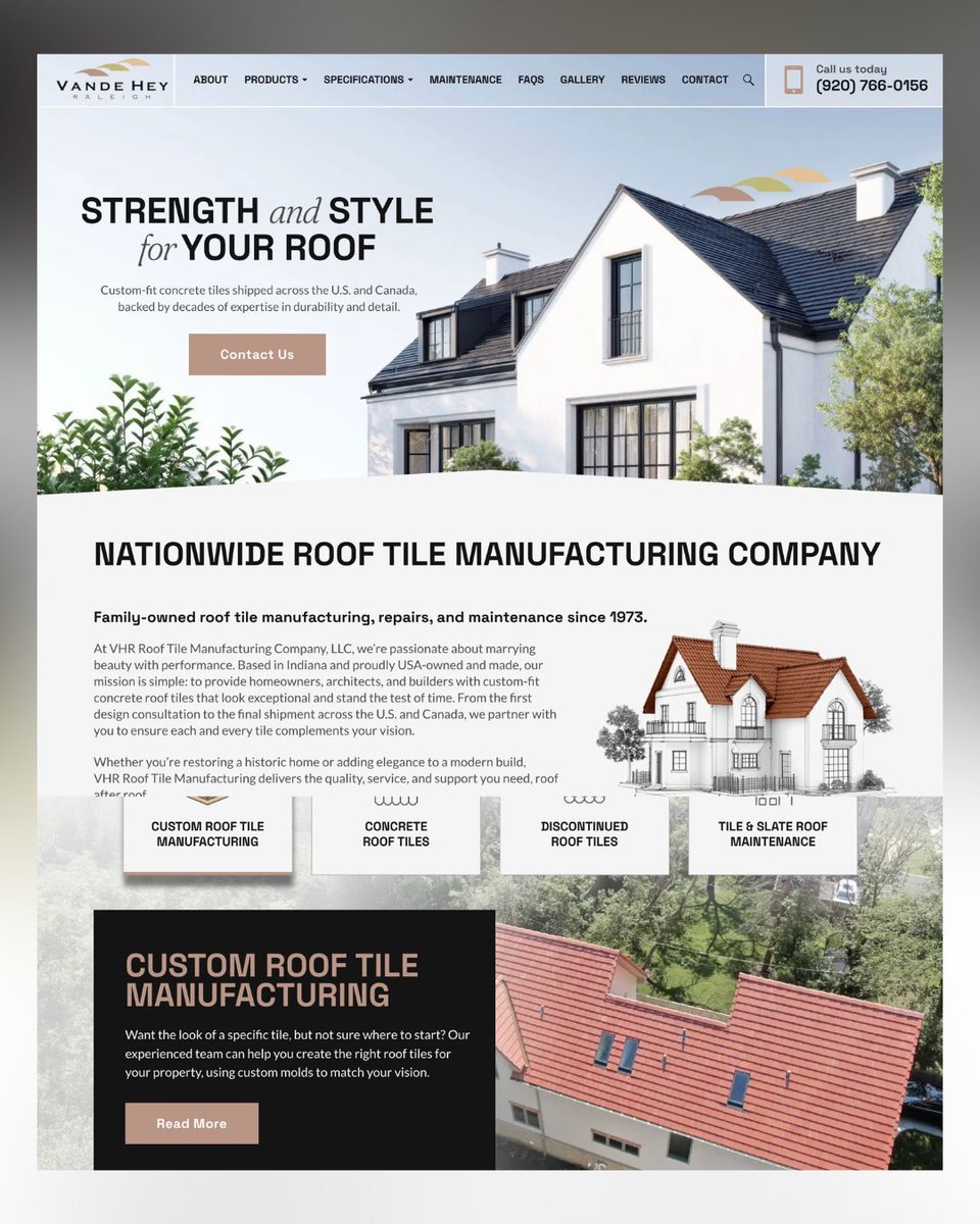 NUVEWweb's tweet image. 🎉 We are excited to announce the launch of VHR Roof Tile Manufacturing! Check out their sleek new look.
#WebsiteLaunched #WebDesign

bit.ly/4pnEioU