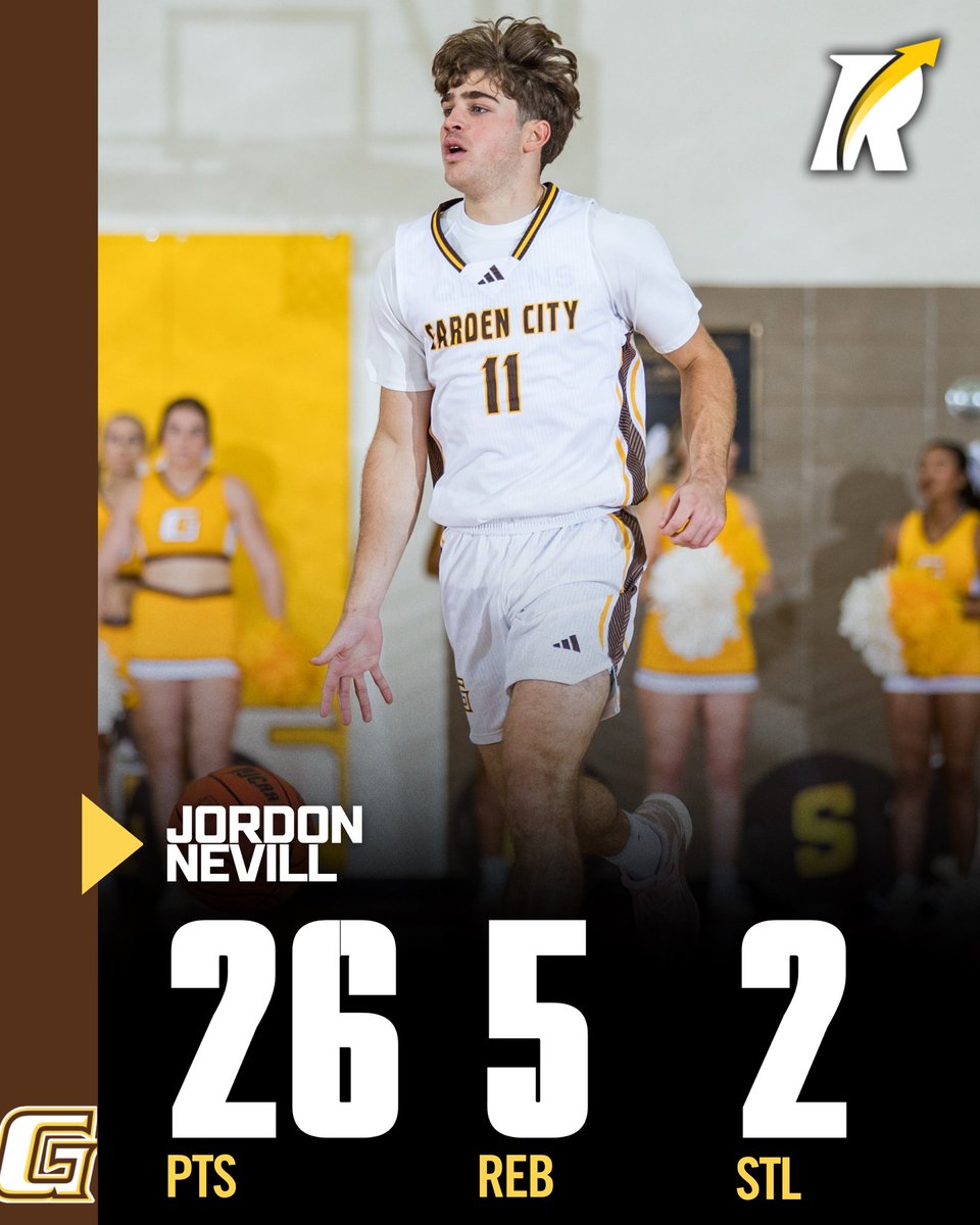 JC: 5'11 sophomore guard Jordon Nevill of Garden City delivered a strong all-around night with 26 points, 5 rebounds, and 2 steals, shooting 5-for-12 from three and 8-for-17 from the field in an 84–76 victory.