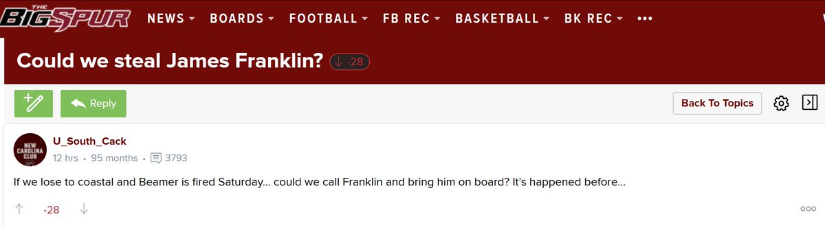 BoardGeniuses's tweet image. Could #SouthCarolina steal James Franklin from #VirginiaTech?