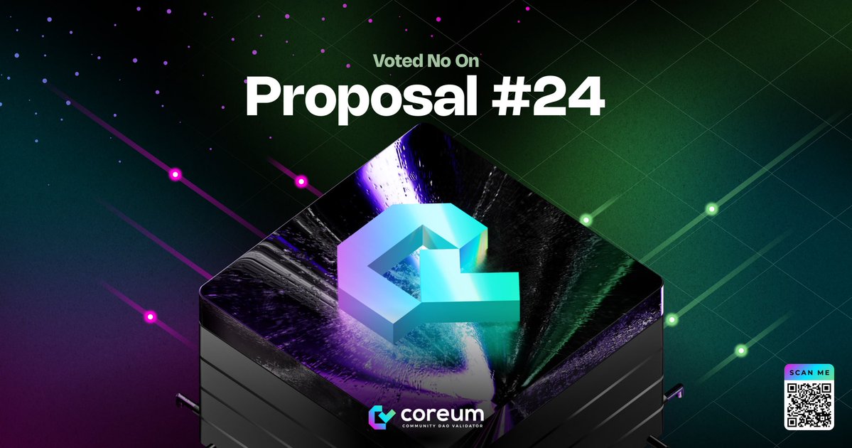 CoreumDAO's tweet image. Coreum Community DAO Voted NO on Proposal #24🗳️

View proposal: 🔗 mintscan.io/coreum/proposa…