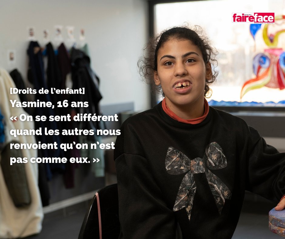 Journée internationale des #DroitsDeLEnfant
Ce que Yasmine Slimani, 16 ans, souhaite le plus ardemment ?  Que les autres la voient elle d’abord, pas son #handicap, et respectent donc son droit à l'identité. Témoignage.
➡️urls.fr/VWJ7Fw
Photo : Nicolas Gallon