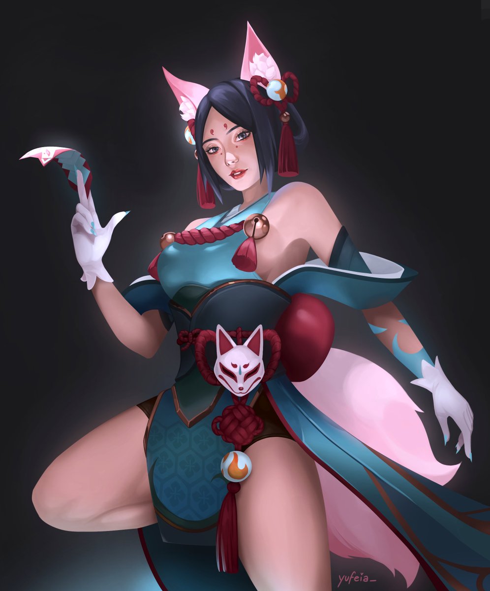 Tried to draw Inari Kiriko in a new style! 
#Overwatch2 #OWFanartFridays #kiriko