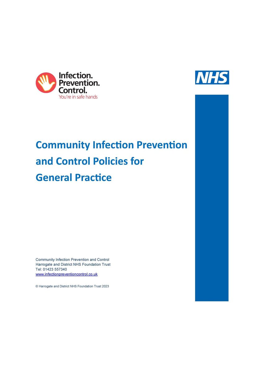 The remaining November 2023 printed copies of the Community Infection Prevention and Control Policies for General Practice are now available at a 50% discount (£42.99) whilst stocks last.  Visit: infectionpreventioncontrol.co.uk/gp-practices/p…