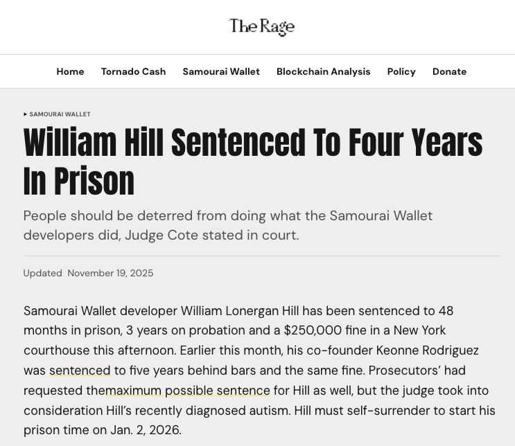 The <a href="/SamouraiWallet/">Samourai Wallet</a> developers created a tool improving privacy for bitcoin on-chain use, similar to cash. Users held control of their own funds.

Prosecutors ignored FinCEN guidance and concocted an unreasonable legal theory of liability to charge them both with breaking money