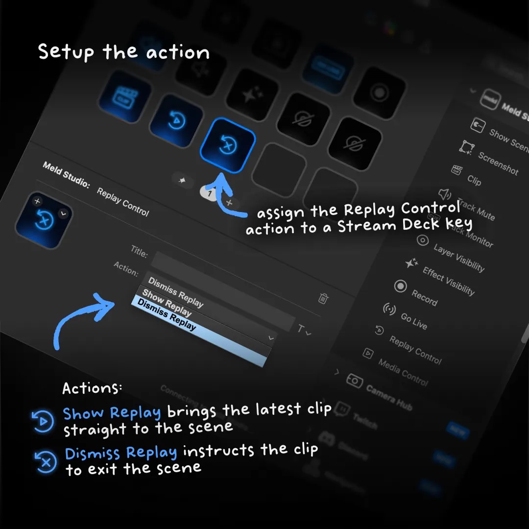 Streamers! 

Play instant replays of your clips while you’re live!