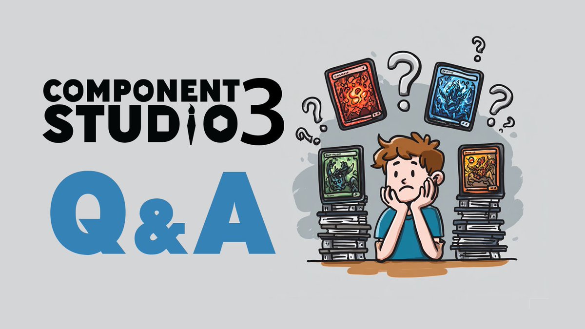 thegamecrafter's tweet image. Component.Studio 3 Q&amp;amp;A Livestream Nov 24 @ 6pm Central. Subscribe to our YouTube channel (youtube.com/@Component.Stu…) and join us for a live stream tour of  3. The stream will last from 6 to 7pm US Central time on Monday November 24th.