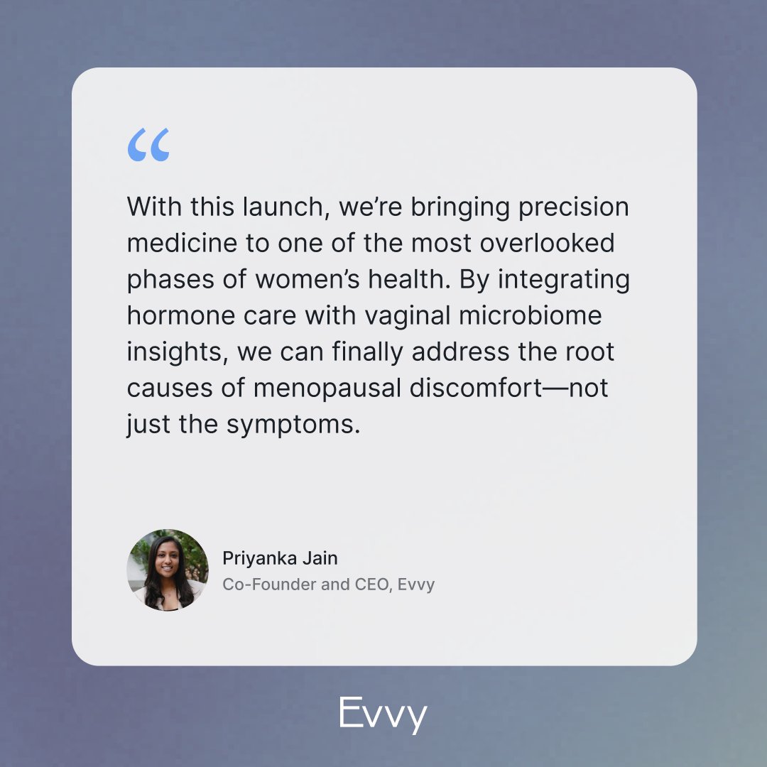 EvvyBio's tweet image. Nearly 1 in 5 Evvy members are in peri/menopause — and their care deserves precision, not compromise.💜

We’re proud to launch Evvy’s Rx Estradiol Vaginal Cream — gentle, compounded, and free from parabens + sulfates. businesswire.com/news/home/2025… #womenshealth #menopausecare #femtech