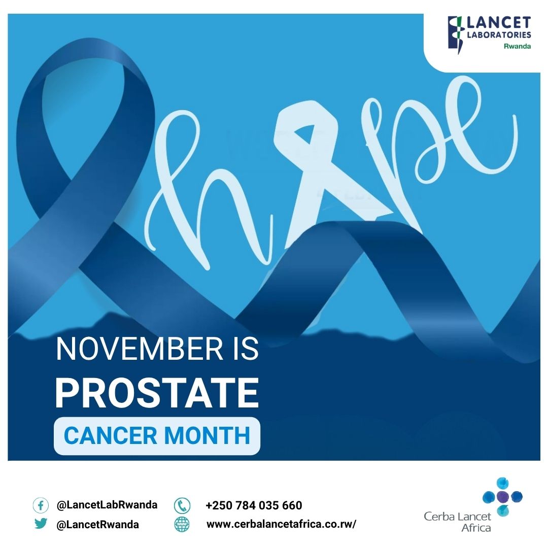 LancetRwanda's tweet image. Prostate cancer is most treatable when caught early. 💙 This November, take charge of your health, schedule your prostate screening and encourage the men you care about to do the same. 🔬#ProstateCancerMonth #MensHealthAwareness #GetTested #EarlyDetectionSavesLives