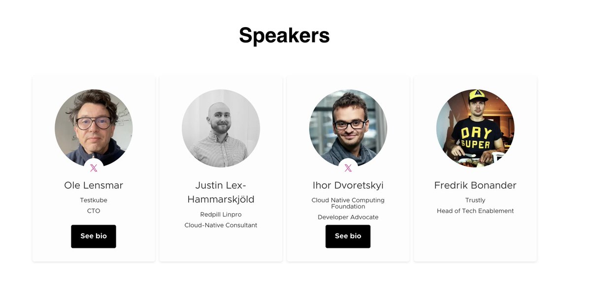 testkubeio's tweet image. Stockholm 🇸🇪 Nov 25 #CNCF Meetup

Featuring:
• Fredrik Bonander from @Trustly  — automated dev flows
• @olensmar  from @testkubeio  — cloud-native testing
• Justin Lex-Hammarskjöld from Redpill Linpro — Postgres on K8s
• Ihor Dvoretskyi from  @CloudNativeFdn  — KubeCon NA…