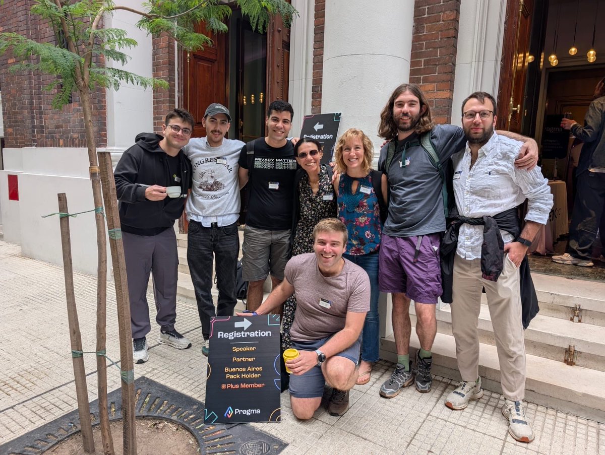 o1_labs's tweet image. Pragma mode: ON ⚡️

@zkLawyer_ takes the stage at 3pm to talk privacy + programmable disclosure (aka. Privacy that actually works). 

If you spot the Mina crew (or Grass Man 👀), come say hi.