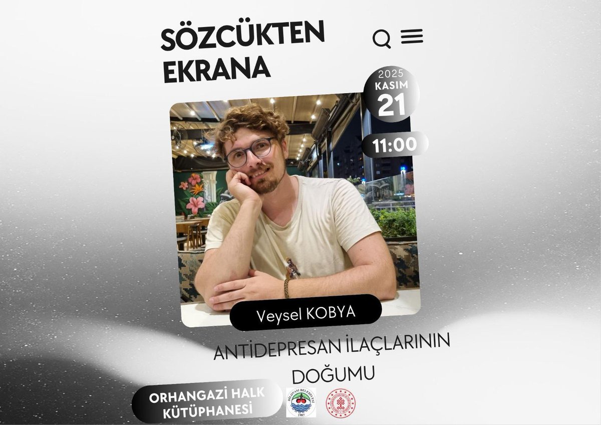 Yarın Dilovası Orhangazi Halk Kütüphanesinde "Antidepresan İlaçlarının Doğumu" üzerinden öykü ve uyarlama üzerine konuşacağız.  Benim için de yeni bir deneyim olacak. Heyecanlıyım.