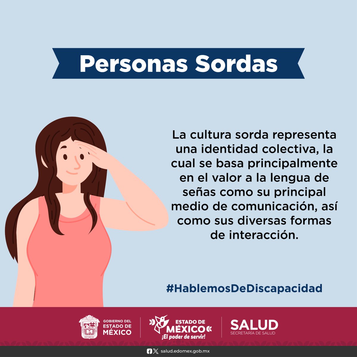 #PersonasSordas | La cultura abarca diversos temas y su relación en comunidad, siendo un espacio donde las personas sordas se reconocen entre sí. Promovamos acciones que los beneficien.
#HablemosDeDiscapacidad