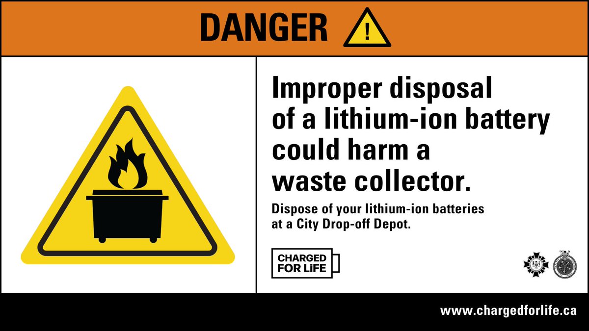 OttFirePrevent's tweet image. #TrashTalk: Lithium-ion batteries don’t belong in your bin! 🔋 They can spark fires and even explode. ♻️Recycle them safely and properly #FireSafety #RecycleRight