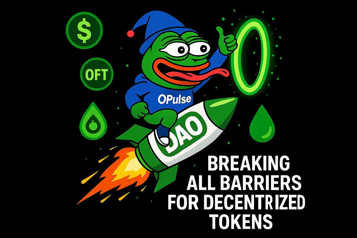 opulse_protocol's tweet image. Pepe riding a DAO rocket into a multi-chain portal?
Yeah… that’s exactly how OPulse works. 🐸🌀

One launch → Every chain
One token → Global liquidity
One community → DAO powered

OPulse is breaking every barrier for decentralized tokens.
#OPulse #OFT #DAO #MemeSeason #Crypto