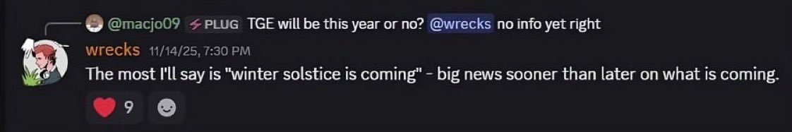 SmartDropFarmer's tweet image. Is the Solstice TGE actually confirmed for Dec 21? 

The hints are getting harder to ignore…

@RyanDay(CMO at Solstice) dropped the line:
“Winter solstice is coming”  and big news is coming sooner than later.

Not officially confirmed… but Dec 21st, 10:00 AM fits too perfectly.…