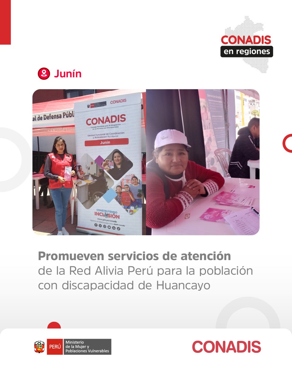 #Junín | El Conadis participó en la mega campaña gratuita “Defensa Pública: Juntos en la lucha contra la criminalidad organizada”, donde se brindó atención e información a la ciudadanía en general. 🤟

Conoce más de Conadis en regiones en: 👉 gob.pe/es/n/1290776