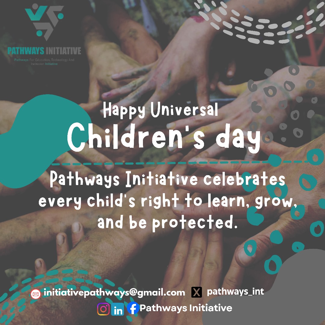 Pathways_Int's tweet image. Every child deserves safety, education, and equal opportunities.
At Pathways Initiative, we are committed to empowering children through learning, mentorship, and community support.

We celebrate every child’s right to learn, grow, and thrive.
Happy Universal Children’s Day! 💙