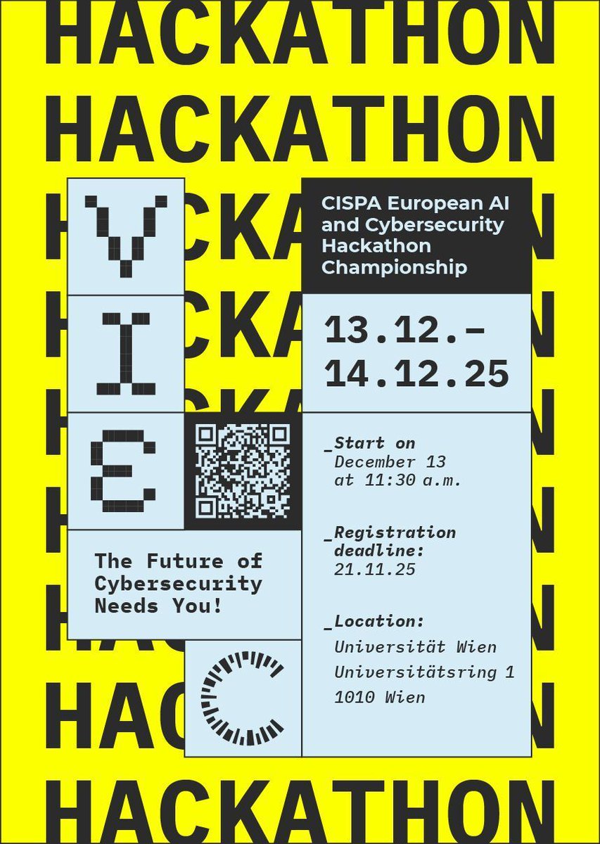 Cispa European Cybersecurity &amp; AI Hackathon Championship an der Universität Wien
buff.ly/GRp5H6l