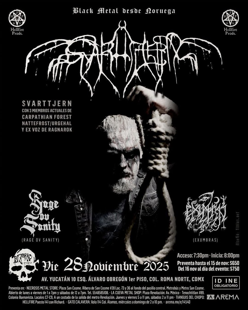 BBeat105's tweet photo. En nuestro pasado #UnreadableLogo estuvo: #Svarttjern
Proyecto de #Noruega que toca #BlackMetal
Se presentan en el @BizarroCafe el 28 de noviembre.
#HellfireProds
Acá su @Bandcamp:
https://t.co/uOxU9GdKvU
#UnreadablesLogos
#StayBlast
#BlastBeat105 https://t.co/DCVVxZ9paD