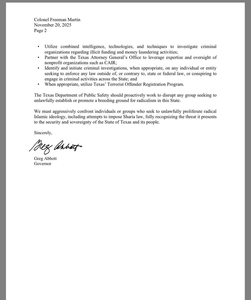 cbs11jack's tweet image. NEW: @GregAbbott_TX directs @TxDPS to launch criminal investigations into CAIR &amp;amp; Muslim Brotherhood after designating them as foreign terrorist organizations. Gov. also called for the AG, DPS &amp;amp; local authorities in Dallas &amp;amp; Collin counties to probe Sharia courts. @CBSNewsTexas