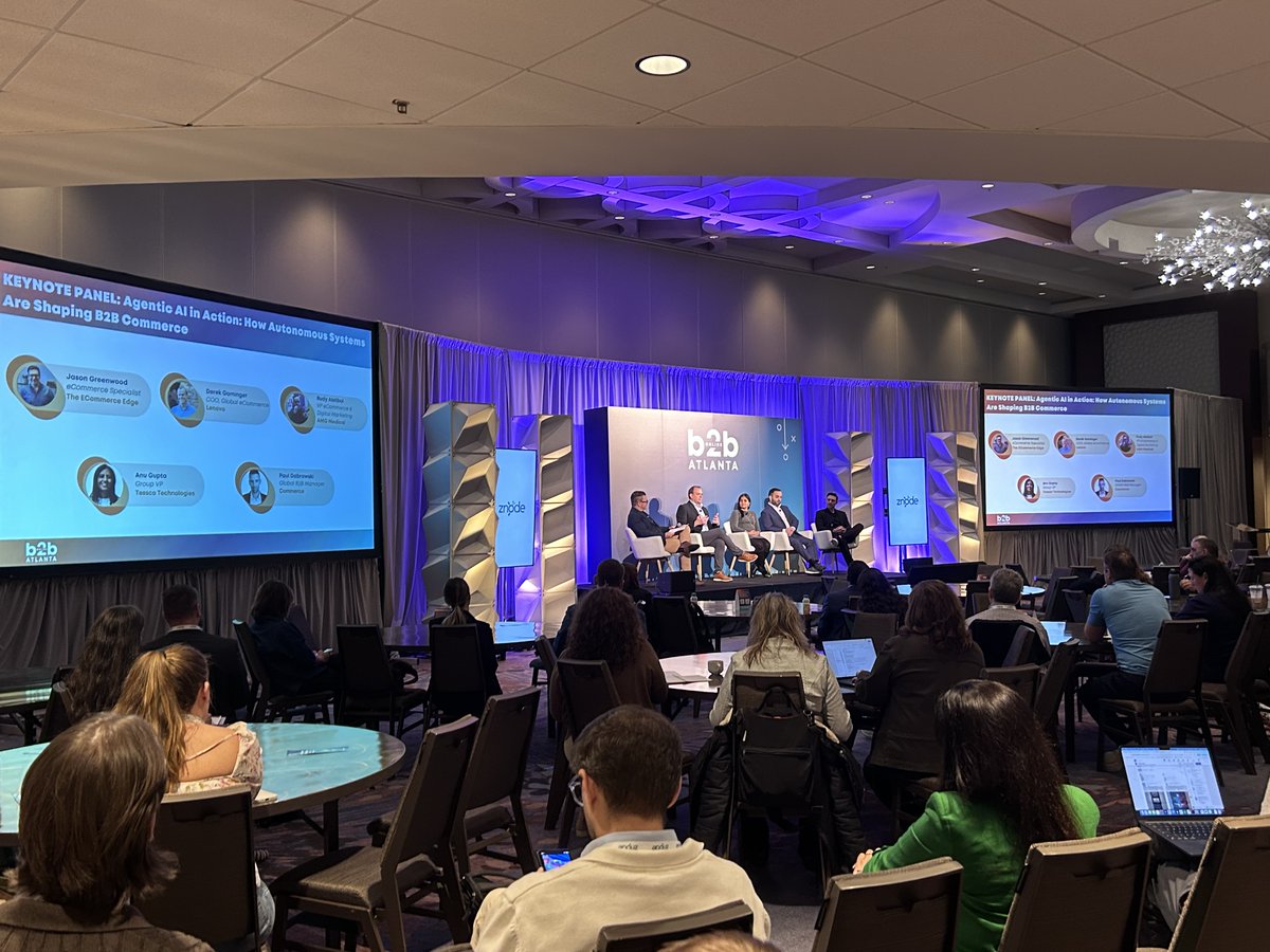 TesscoTech's tweet image. Yesterday, Tessco&apos;s own Anu Gupta had the privilege of being a part of the keynote panel, Agentic AI in Action: How Autonomous Systems Are Shaping B2B Commerce, at B2B Online Atlanta 2025! A special thank you to everyone who attended this engaging panel discussion.