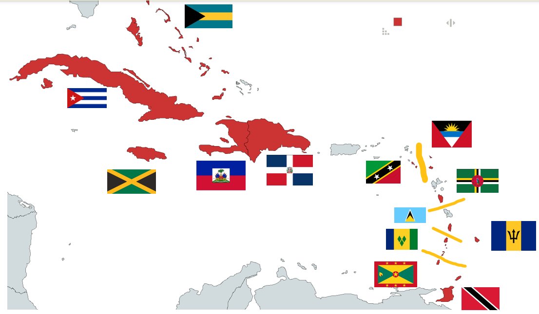 ElVolcanInforma's tweet image. #30DayMapChallenge día 20 

¿Sabías que 
#NickiMinaj nació en Trinidad y Tobago🇹🇹?
o que... Rihanna nació en #Barbados 🇧🇧? 

Bueeeno, este es el mapa con los 13 países miembros de la @ONU_es  isleños de América 

-Mazapán