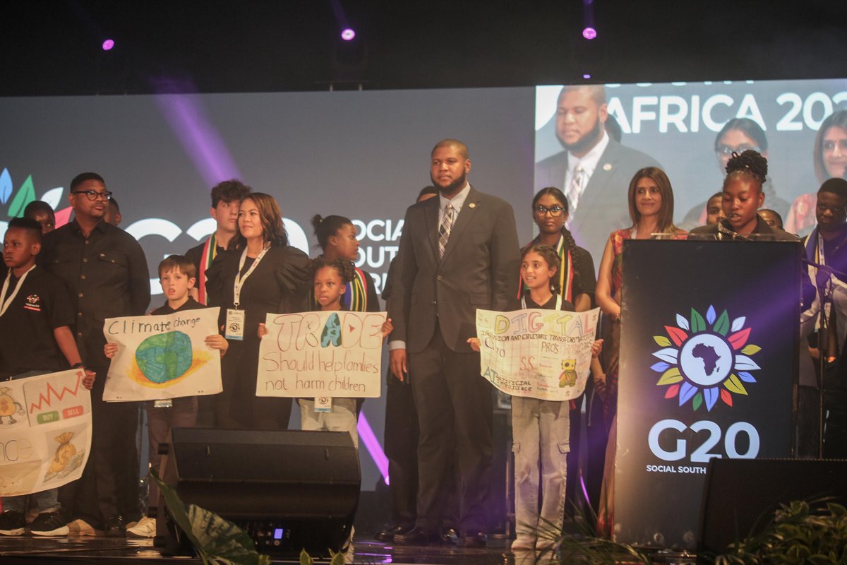 NMCF_SA's tweet image. 🇿🇦 Today at the #G20 Social Summit, President Ramaphosa emphasised the need to protect &amp;amp; empower women and girls, strengthen health systems &amp;amp; expand opportunities for youth. He emphasised SA’s commitment to tackling child hunger  &amp;amp; taking decisive action against GBV &amp;amp; femicide.