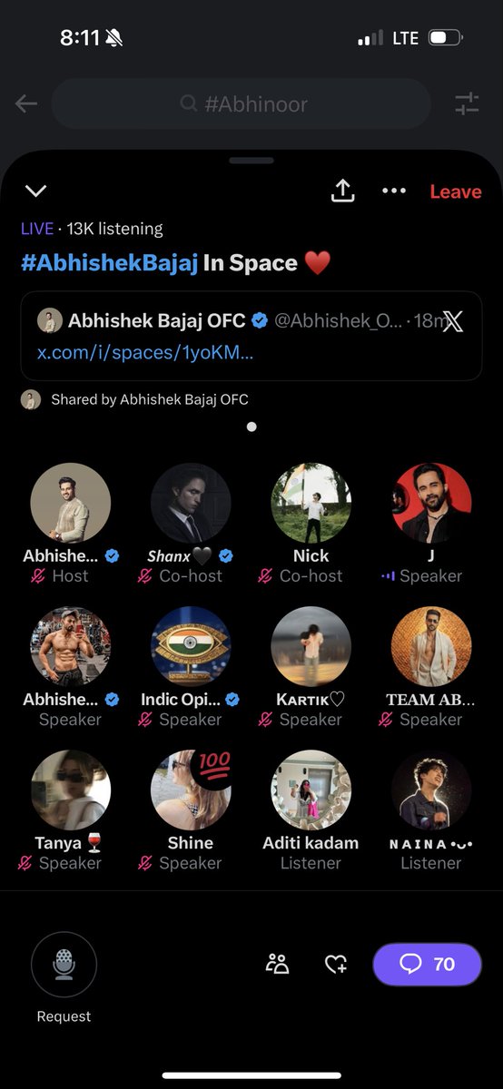 aditikadam0's tweet image. Abhishek’s twitter space reach. Organic fan base♥️ #Abhishekbajaj #Abhinoor #SherDilFam
