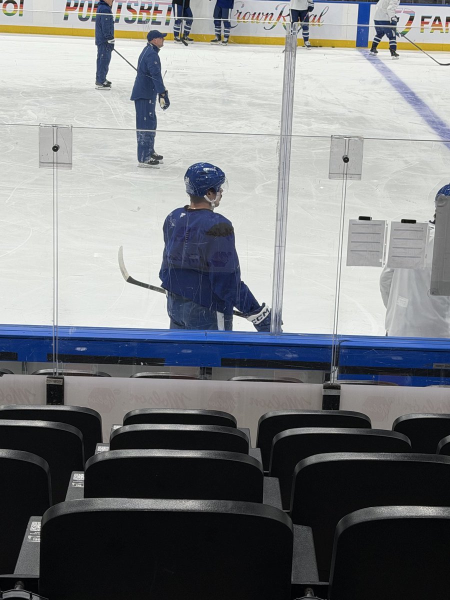 As morning skate begins, Matthews is staying on the ice with the group. Not playing tonight but certainly a good sign.