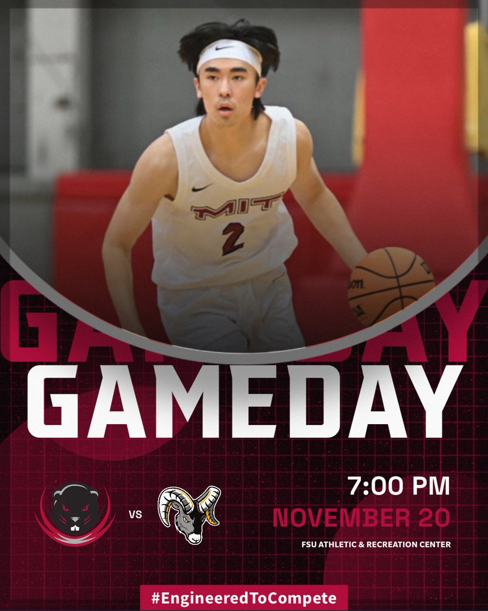 MITEngineersMBB's tweet image. ‼️𝙂𝘼𝙈𝙀 𝘿𝘼𝙔‼️

🆚: Framingham State
🗓️: 11/20
⏰: 7PM
🏟️: FSU Athletic &amp;amp; Recreation Center 
📺: tinyurl.com/mrzb2thd

@MITAthletics | @michael_mzhang 

#EngineeredToCompete